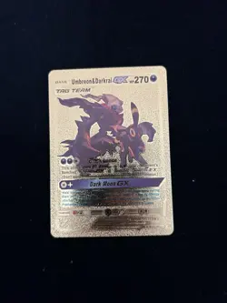 Umbreon & Darkrai GX Tag Team Sun and Moon Black Star Promo Gold Pokemon Card - Image 1