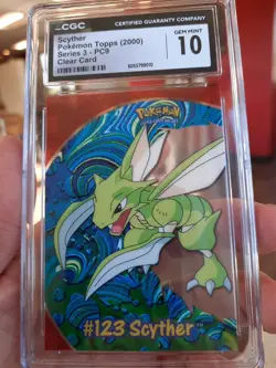 Scyther Topps 2000 Series 3 Cgc 10 Gem Mint PC9 Clear Card Pokemon psa 123 Pokem - Image 1