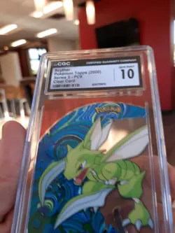 Scyther Topps 2000 Series 3 Cgc 10 Gem Mint PC9 Clear Card Pokemon psa 123 Pokem - Image 3