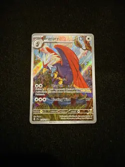 Pokemon TCG Braviary Surging Sparks Illustration Rare Card 214/191 NM Condition - Image 1