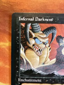 MTG 2 x Infernal Darkness Ice Age Lightly Played Condition Black Vintage!!! - Image 3
