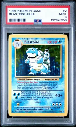 Pokemon 1999 Blastoise 2/102 Base Set Holo Unlimited MINT PSA 9 - Image 1