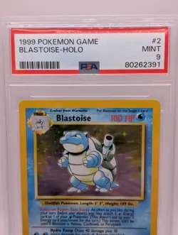 Blastoise Base Set Pokemon 1999 Unlimited Holo 2/102 PSA 9 - Image 3