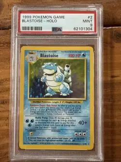 Pokemon 1999 Blastoise 2/102 Base Set Holo Unlimited MINT PSA 9 - Image 1