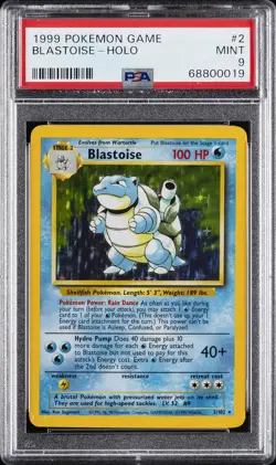 1999 POKEMON BASE SET UNLIMITED #2 BLASTOISE-HOLO PSA 9 - Image 1