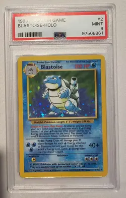 Blastoise Base Set Pokemon 1999 Unlimited Holo 2/102 PSA 9 - Image 1