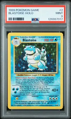 1999 POKEMON BASE SET UNLIMITED #2 BLASTOISE-HOLO PSA 9 - Image 1