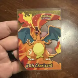 RARE Charizard Clear 1st Edition PC3 - 2000 Topps Pokemon TV Animation #06 NM - Image 1