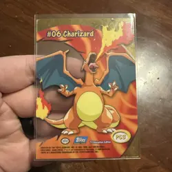 RARE Charizard Clear 1st Edition PC3 - 2000 Topps Pokemon TV Animation #06 NM - Image 2
