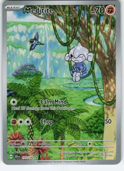 Meditite - 153/142 Illustration Rare Holo SV07: Stellar Crown NM Pokemon - Image 1