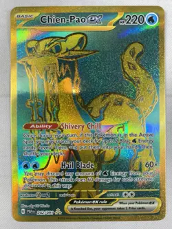 Chien-Pao ex 242/091 SV: Paldean Fates Holo Full Art Gold Hyper Rare Pokemon NM - Image 1
