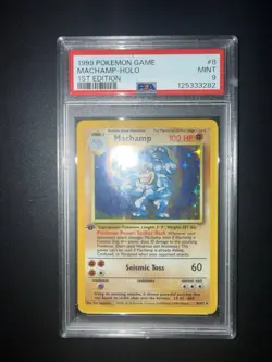 Pokemon Machamp Holofoil First Edition 1999 English Base Set PSA 9 - Image 1