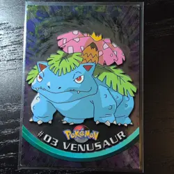 1999 Topps Pokemon TV Animation Series 1 - Venusaur #03 Blue Logo HOLO FOIL - Image 1