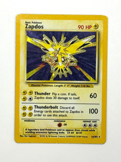 Pokemon TCG Zapdos 16/102 Holo Rare Base Set WOTC - Image 1