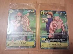 One Piece CCG Monkey.D.Luffy OP10-111 & Roronoa Zoro OP10-113 Promos New Sealed - Image 2