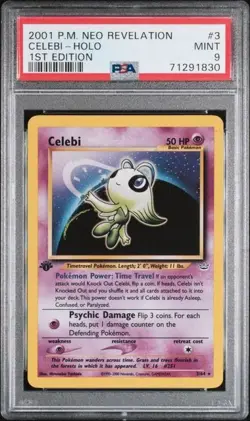 2001 Pokemon Neo Revelation #3 Celebi-Holo 1st Edition PSA 9 Vintage - Image 1