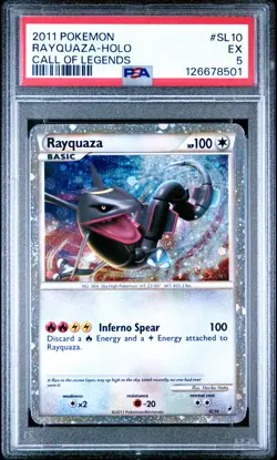 2011 POKEMON CALL OF LEGENDS #SL10 RAYQUAZA-HOLO PSA 5 - Image 1