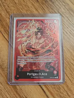ONE PIECE Card Portgas D. Ace Leader OP03-001 Alt Art Parallel Promo English TCG - Image 1