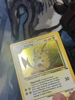 Pokemon TCG Raichu Fossil Holo Rare Card 14/62 Unlimited MP - Image 2