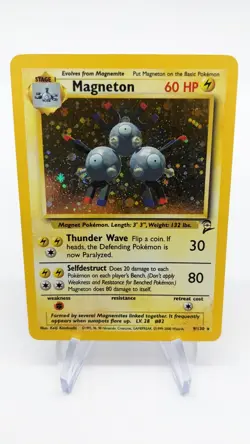 Pokemon Card Magneton Base Set 2 2000 Holo 9/130 LP - Image 1