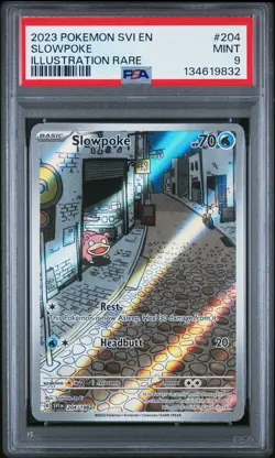 2023 POKEMON SVI EN-SCARLET & VIOLET ILLUSTRATION RARE #204 SLOWPOKE PSA 9 - Image 1