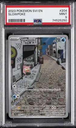 2023 POKEMON SVI EN-SCARLET & VIOLET ILLUSTRATION RARE #204 SLOWPOKE PSA 9 - Image 1