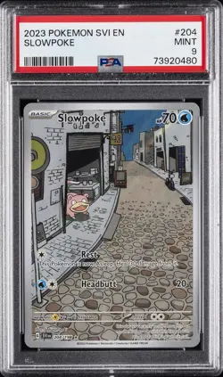 2023 POKEMON SVI EN-SCARLET & VIOLET ILLUSTRATION RARE #204 SLOWPOKE PSA 9 - Image 1