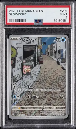 2023 POKEMON SVI EN-SCARLET & VIOLET ILLUSTRATION RARE #204 SLOWPOKE PSA 9 - Image 1