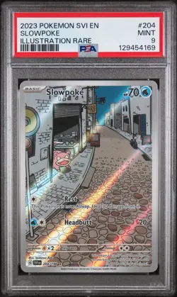 2023 POKEMON SVI EN-SCARLET & VIOLET ILLUSTRATION RARE #204 SLOWPOKE PSA 9 - Image 1