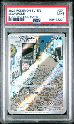 2023 POKEMON SVI EN-SCARLET & VIOLET ILLUSTRATION RARE #204 SLOWPOKE PSA 9 - Image 1