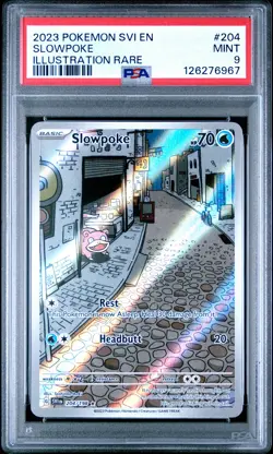 2023 POKEMON SVI EN-SCARLET & VIOLET ILLUSTRATION RARE #204 SLOWPOKE PSA 9 - Image 1