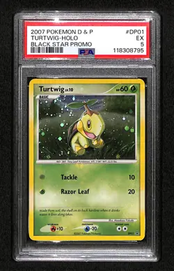 Pokemon 2007 Turtwig Holo Black Star Promo #DP01 PSA 5 - Image 1