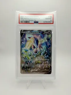 PSA 10 Pokemon TCG Galarian Rapidash V 168/198 Chilling Reign Alternate Full Art - Image 1