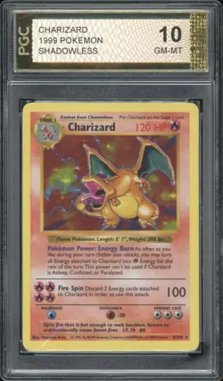 1999 Pokemon Game Shadowless Base Set Charizard Holo 4/102 PGC 10 GEM MINT - Image 1