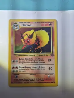 1999 Pokemon Jungle FLAREON #3/64 Holo Foil Rare Vintage JFB2 - Image 4