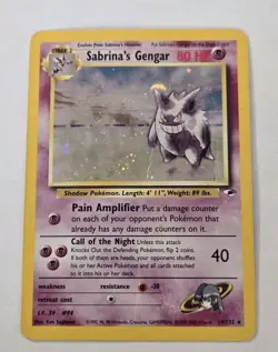 Pokemon TCG Sabrina's Gengar Holo Rare 14/132 Gym Heroes HP Poor - Image 1