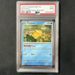 2025 Pokemon MEP Psyduck PSA 9 Black Star Promo ME Mega 7 007 SWIRL / New Cert - Image 1