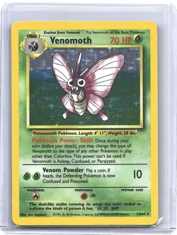 Pokemon TCG Venomoth Holo Rare 13/64 Jungle No Symbol Error FAST SHIP - Image 1