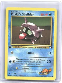 Pokemon Tcg NM Misty's Shellder [1st Edition] #89 Pokemon Gym Heroes - Image 1