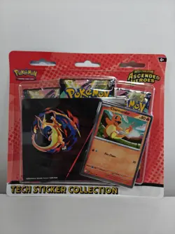 Pokemon Mega Evolution Ascended Heroes Charmander Tech Sticker Collection Sealed - Image 1