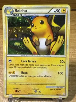 Raichu - 10/123 - Holo Rare HeartGold HGSS Set TCG - Pokemon Card Spanish LP - Image 1