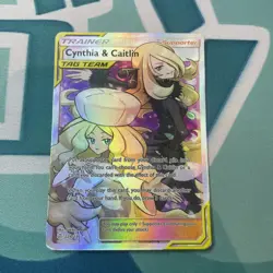 Cynthia & Caitlin Full Art Trainer Tag Team card 228/236 Cosmic Eclipse LP - Image 1
