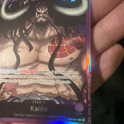 Kaido ST04-001 Leader Pre-Errata English One Piece CCG Card Moderately Played - Image 2