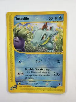 Totodile 134/165 Expedition Base Set HP Pokemon Look At Back Of Card - Image 1