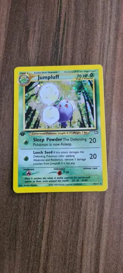Pokemon Cards: Neo Genesis 1st Edition Rare Holo: Jumpluff 7/111 - Image 1