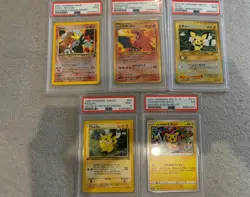 Pokemon Graded X5 Card Lot Charizard Pikachu - Image 1