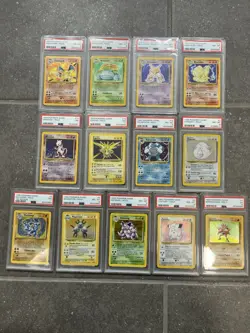 Pokemon Base Set Unlimited 13 Card Lot PSA Graded Cards. Charizard, Venusaur Etc - Image 1