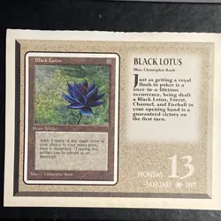 Black Lotus MTG 1997 Magic desk calendar page - Image 1