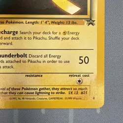 Pikachu #4 Black Star Promo Wizards WB Pokemon Movie Promo Vintage 1999! - Image 4