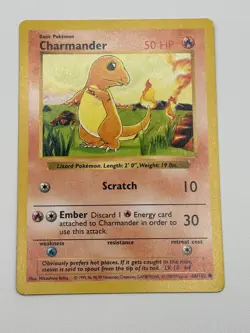 Pokemon TCG Charmander 046/102 Common Shadowless Base Set 1999 LP - Image 2